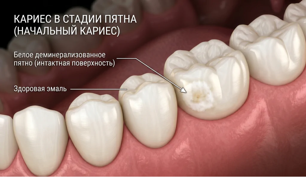 Кариес в стадии пятна