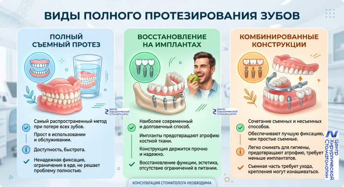 Полное протезирование зубов