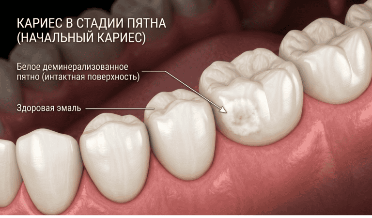 кариес в стадии пятна