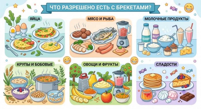 что разрешено есть с брекетами