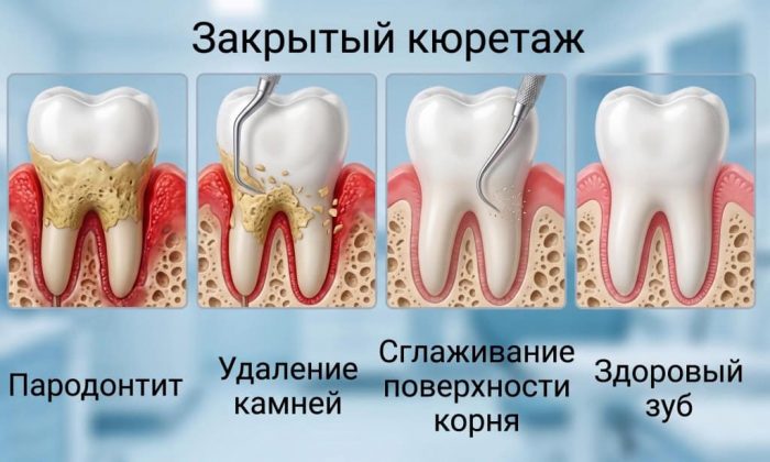 Этапы проведения закрытого кюретажа