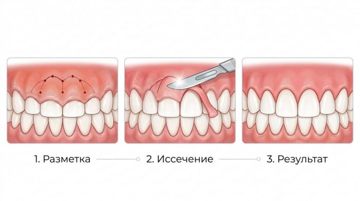 Классическая хирургическая гингивэктомия